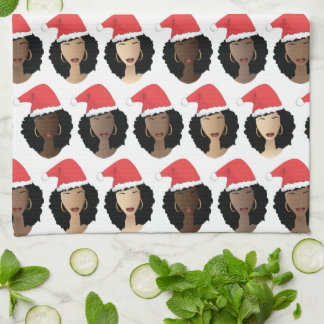 Melanin, svarta kvinnor, God jul Kökshandduk
