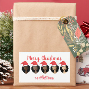 Melanin, svarta kvinnor, God jul Rektangulärt Klistermärke