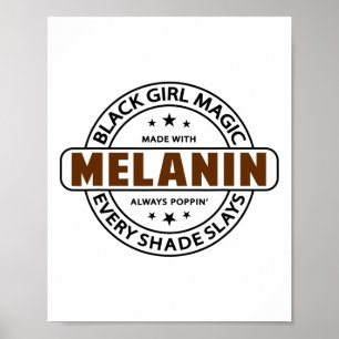 Melanin T-shirt Black Girl Magic Afroamerikanska K Poster