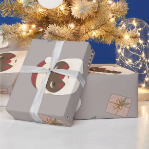 Melanin Tho® Black Santa Vintage Wrapping Presentpapper