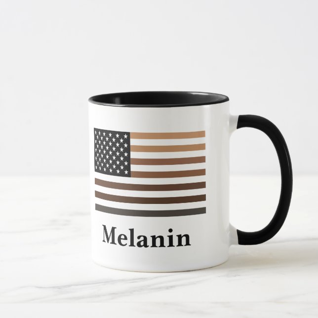 Melanin USA Flag Afroamerikansk svart historia Mugg (Höger)