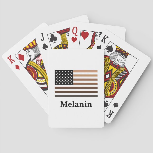 Melanin USA flagga African American Black History Casinokort (Baksidan)