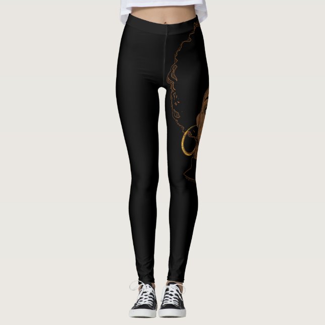 Melanin Women African American Pride Black History Leggings (Framsida)