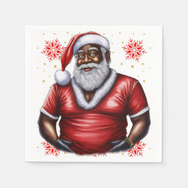 Melanin Xmas Black Christmas Sant Claus Bruh Sista Pappersservett