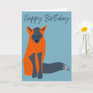 Melanistic Fox Djur älskare Birthday Card Kort