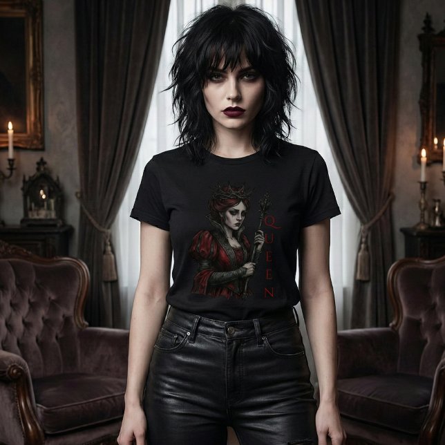 Melankolisk Drottning Gotisk Mörk Fantasy Porträtt T Shirt (Skapare uppladdad)