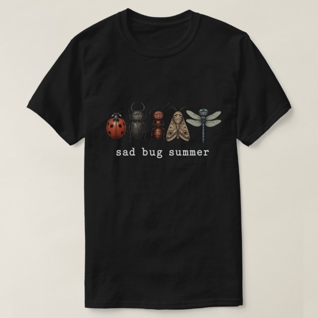 Melankolisk sommarbug vintage insektsillustration t shirt (Design framsida)