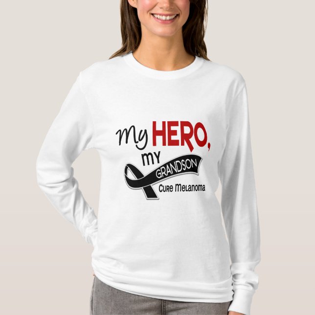 Melanom flår cancer MIN HJÄLTE MIN SONSON 42 Tee Shirt (Framsida)