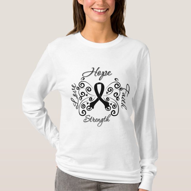 Melanom för styrka för hopptrokärlek tee shirt (Framsida)