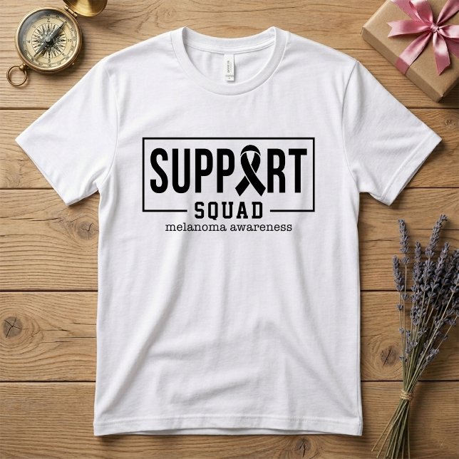 Melanom Medvetenhet Hudcancer Stödgrupp T Shirt (Melanoma Awareness Skin Cancer Support)