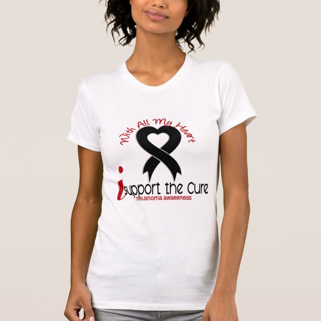 Melanom stöttar jag boten tee shirt (Framsida)