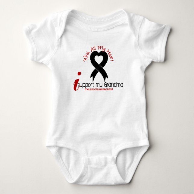 Melanom stöttar jag min mormor t-shirt (Framsida)