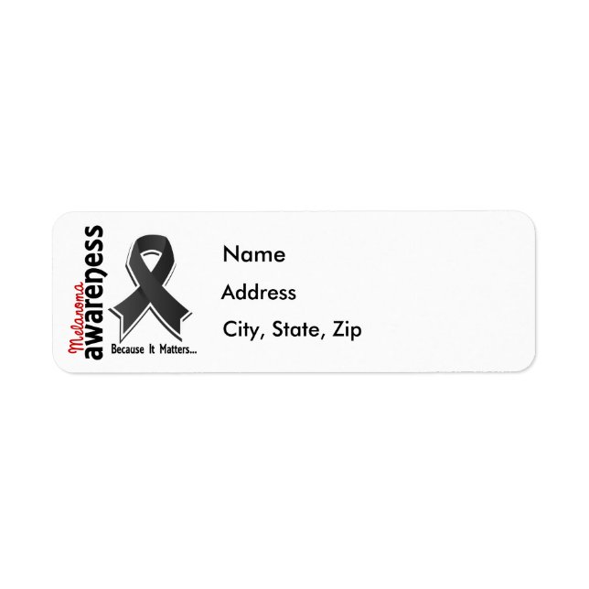 Melanoma Awareness 5 Returadress Etikett (Framsidan)