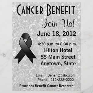 Melanoma Awareness Benefit Grått Blommigt Flyer