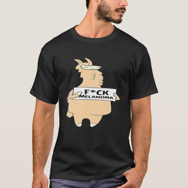 Melanoma Awareness Design Llama FCK-tecken T Shirt (Framsida)