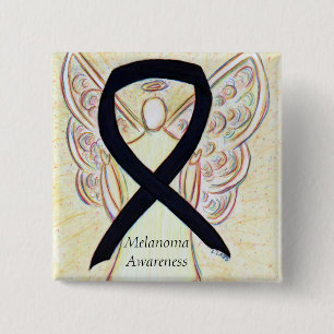 Melanoma Awareness Ribbon Angel Anpassningsbar Pin Knapp