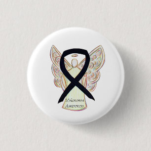 Melanoma Awareness Ribbon Angel Anpassningsbar Pin Knapp