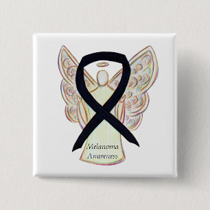 Melanoma Awareness Ribbon Angel Anpassningsbar Pin Knapp