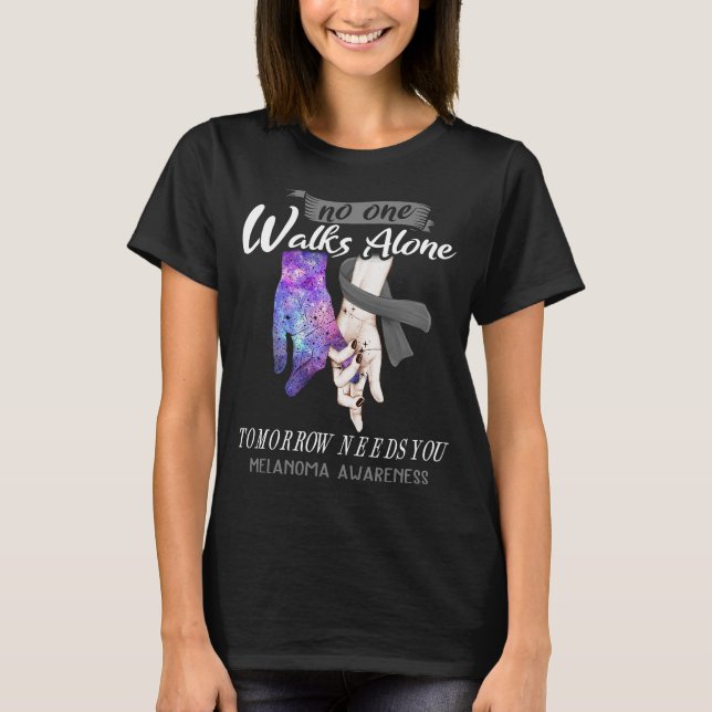 Melanoma Awareness Ribbon Support-gåvor T Shirt (Framsida)