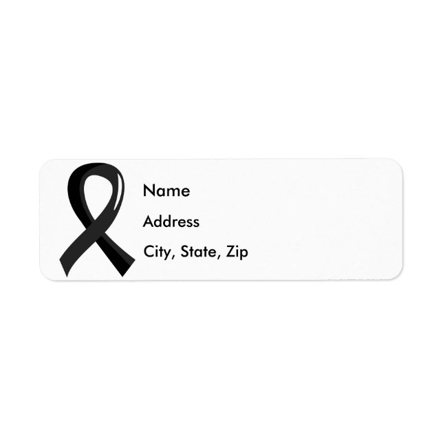 Melanoma Black Ribbon 3 Returadress Etikett (Framsidan)