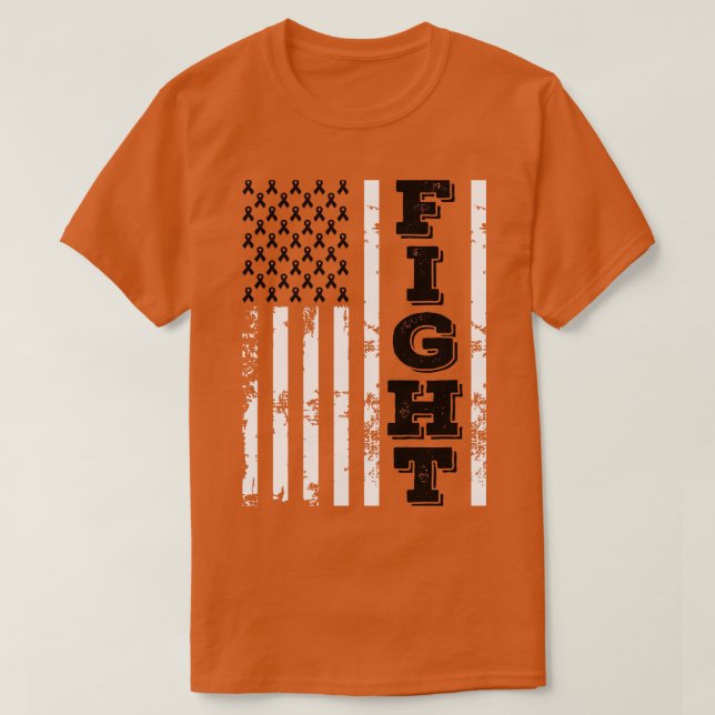 Melanoma Cancer Awareness Fight American Flagga 4: T Shirt (Design framsida)