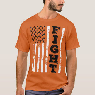 Melanoma Cancer Awareness Fight American Flagga 4: T Shirt