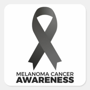 Melanoma Cancer Awareness Fyrkantigt Klistermärke