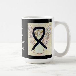 Melanoma Cancer Awareness Ribbon Angel Anpassnings Kaffemugg