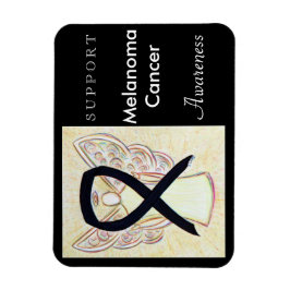 Melanoma Cancer Awareness Ribbon Angel Magnet