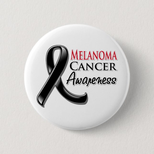 Melanoma Cancer Awareness Ribbon Knapp (Framsida)