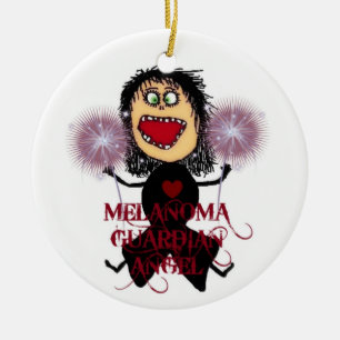 Melanoma Cancer Guardian Angel Julgransprydnad Keramik
