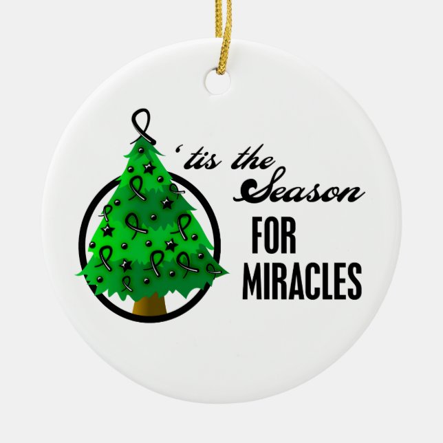 Melanoma Cancer jul Miracles Julgransprydnad Keramik (Framsidan)