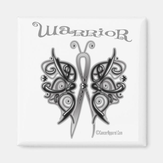 Melanoma Cancer Warrior Celtic Butterfly Magnet (Framsidan)