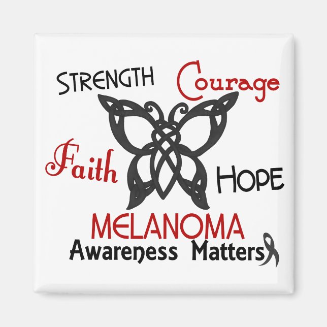 Melanoma Celtic Butterfly 3 Magnet (Framsidan)