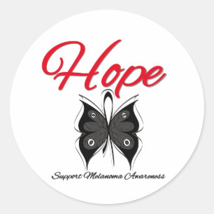 Melanoma Hope Butterfly Ribbon Runt Klistermärke