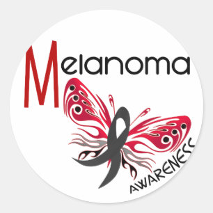 Melanoma/ hudcancer BUTTERFLY 3.1 Runt Klistermärke