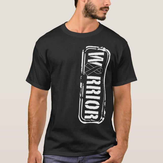 Melanoma Skin Cancer Awareness Military Warrior T Shirt (Framsida)