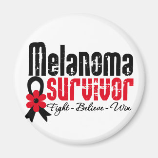 Melanoma Survivor Flower Ribbon Magnet