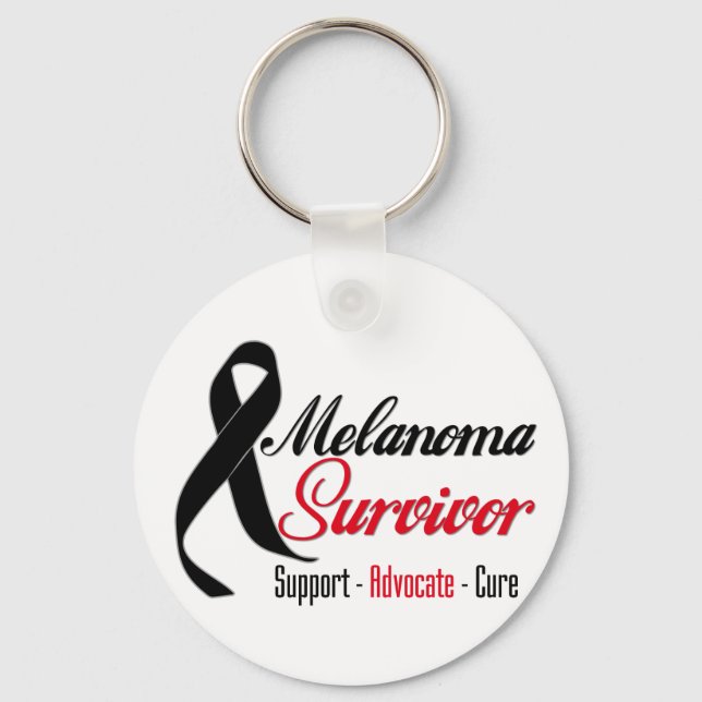 Melanoma Survivor Ribbon Nyckelring (Framsida)