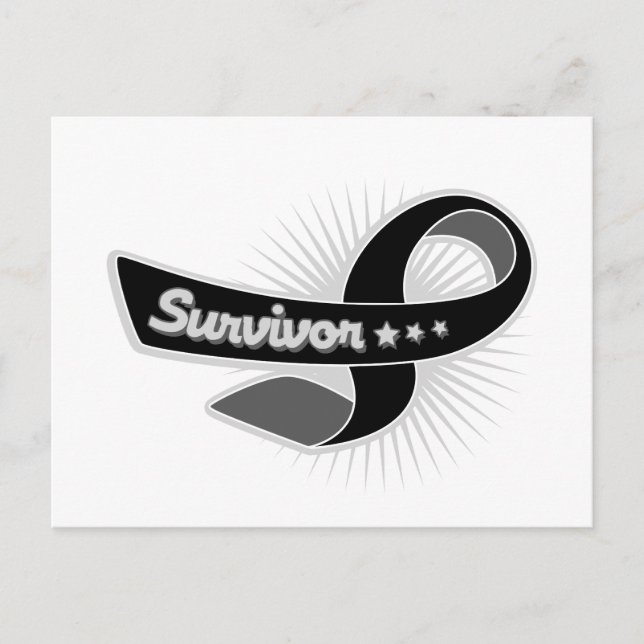 Melanoma Survivor Ribbon Vykort (Framsida)