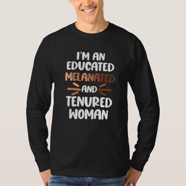 Melanured Black Woman Educator College Pro T Shirt (Framsida)