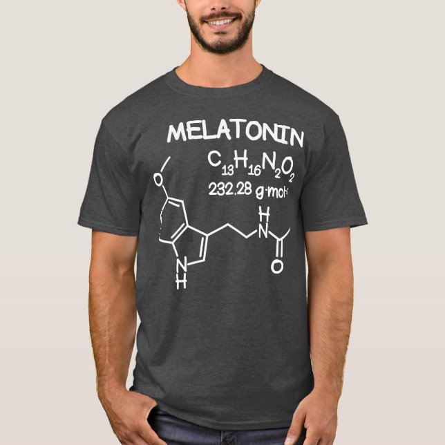 Melatonin Molecule Structure T  Funny Sleep Men Shirt (Framsida)