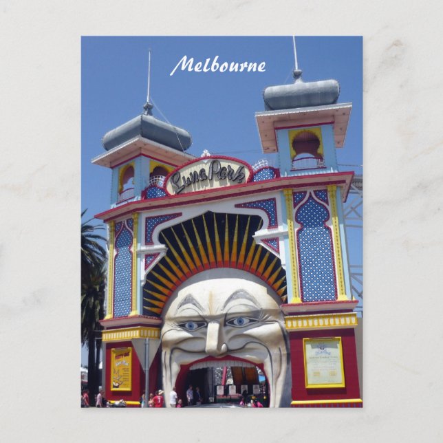 Melb luna park ansikte vykort (Framsida)
