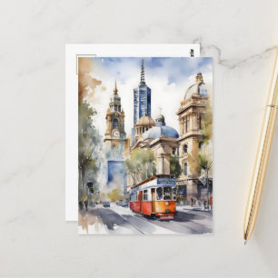 Melbourne akvarell konst vykort