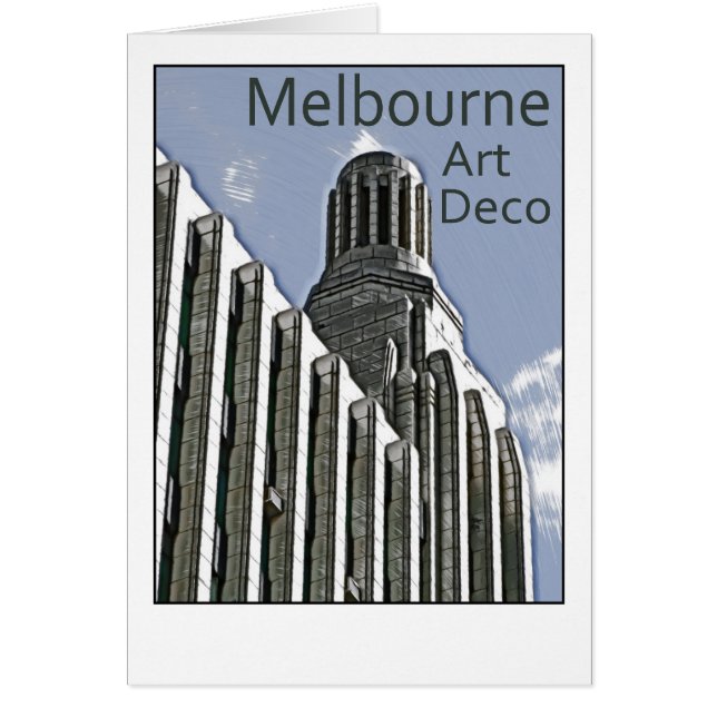 Melbourne art déco - århundradebyggnad hälsningskort (Framsidan)