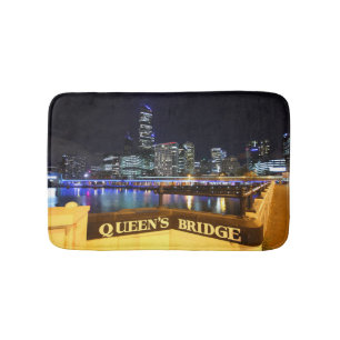 Melbourne Australia CBD Ljus over Queen's Bridge Badrumsmatta