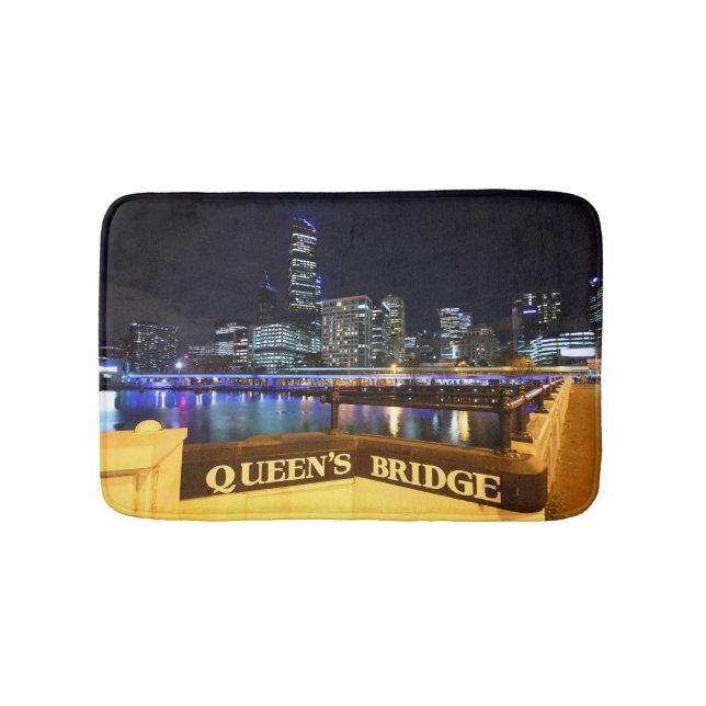 Melbourne Australia CBD Ljus over Queen's Bridge Badrumsmatta (Framsidan)