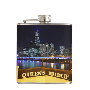 Melbourne Australia CBD Ljus over Queen's Bridge Fickplunta