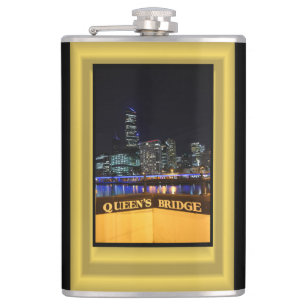 Melbourne Australia CBD Ljus over Queen's Bridge Fickplunta