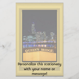 Melbourne Australia CBD Night Ljus Brevpapper
